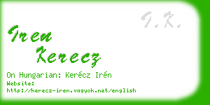 iren kerecz business card
